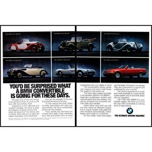 1995 BMW 3 Series 318i Convertible Coupe 2 Page Vintage Print Ad 507 328 Art
